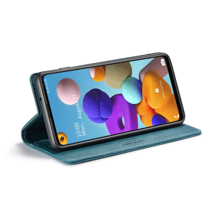 For Samsung Galaxy A21s AutSpace A01 Retro Skin-feel Crazy Horse Texture Horizontal Flip Leather Case with Holder & Card Slots & Wallet & RFID