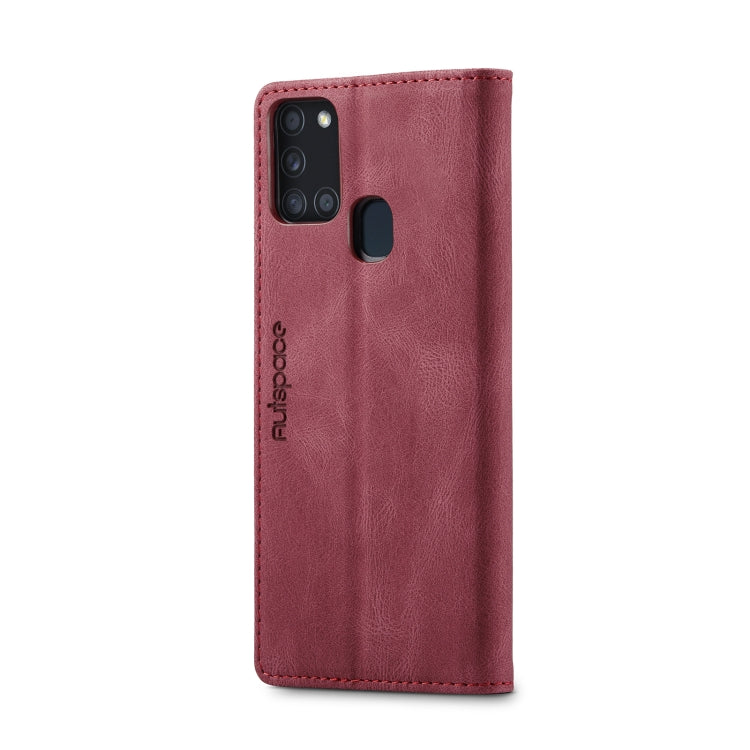 For Samsung Galaxy A21s AutSpace A01 Retro Skin-feel Crazy Horse Texture Horizontal Flip Leather Case with Holder & Card Slots & Wallet & RFID