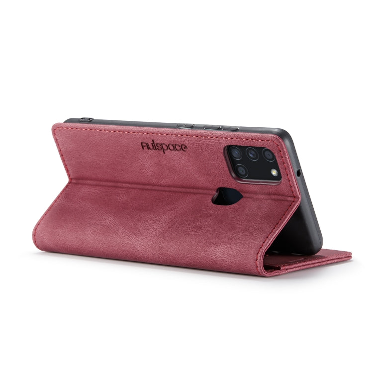 For Samsung Galaxy A21s AutSpace A01 Retro Skin-feel Crazy Horse Texture Horizontal Flip Leather Case with Holder & Card Slots & Wallet & RFID