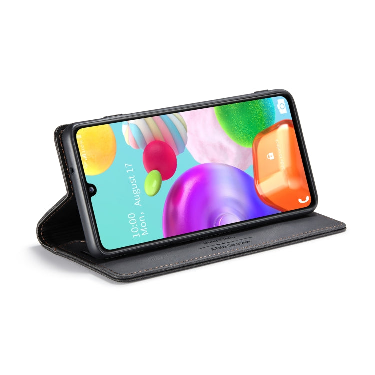For Samsung Galaxy A41 AutSpace A01 Retro Skin-feel Crazy Horse Texture Horizontal Flip Leather Case with Holder & Card Slots & Wallet & RFID