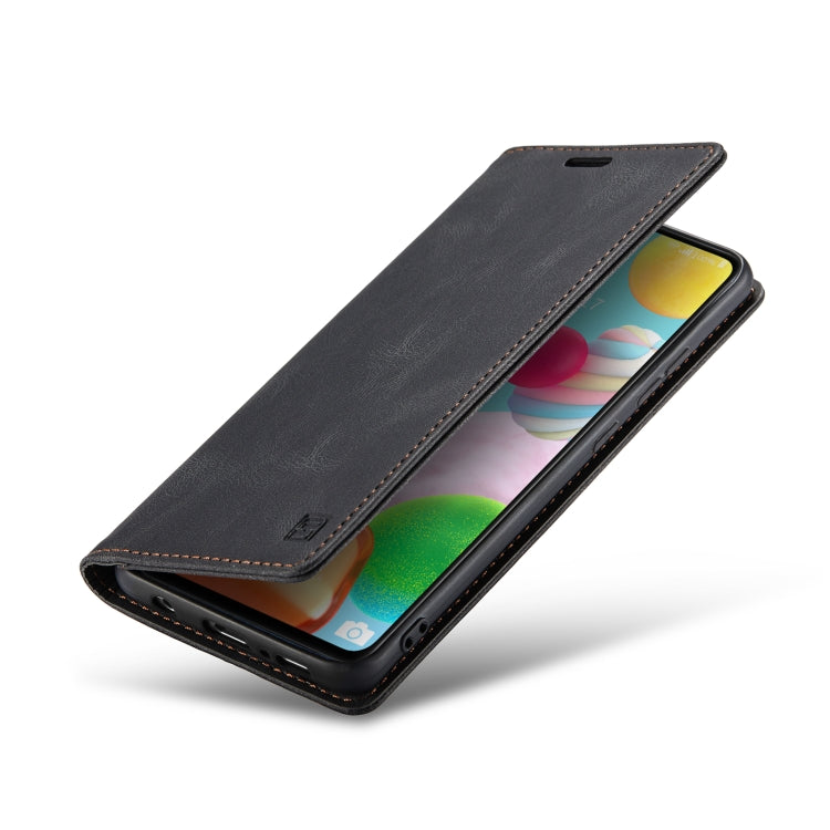 For Samsung Galaxy A41 AutSpace A01 Retro Skin-feel Crazy Horse Texture Horizontal Flip Leather Case with Holder & Card Slots & Wallet & RFID