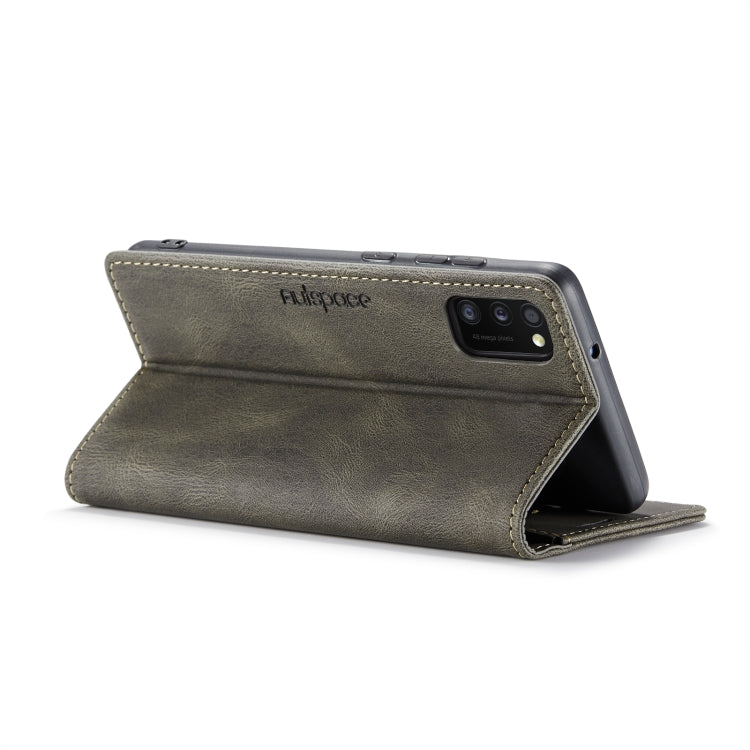 For Samsung Galaxy A41 AutSpace A01 Retro Skin-feel Crazy Horse Texture Horizontal Flip Leather Case with Holder & Card Slots & Wallet & RFID
