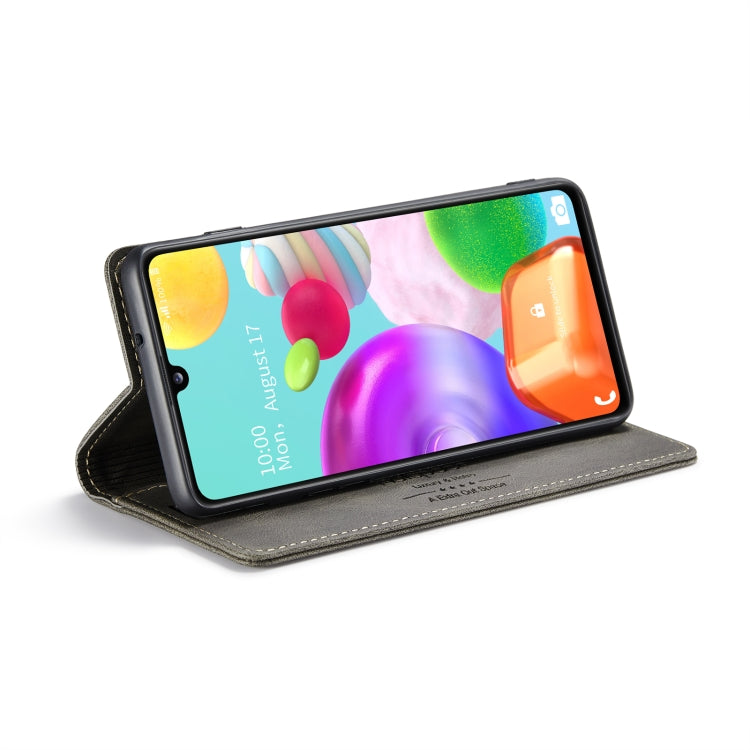 For Samsung Galaxy A41 AutSpace A01 Retro Skin-feel Crazy Horse Texture Horizontal Flip Leather Case with Holder & Card Slots & Wallet & RFID