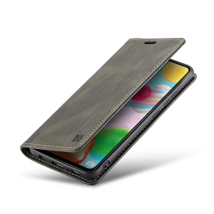For Samsung Galaxy A41 AutSpace A01 Retro Skin-feel Crazy Horse Texture Horizontal Flip Leather Case with Holder & Card Slots & Wallet & RFID