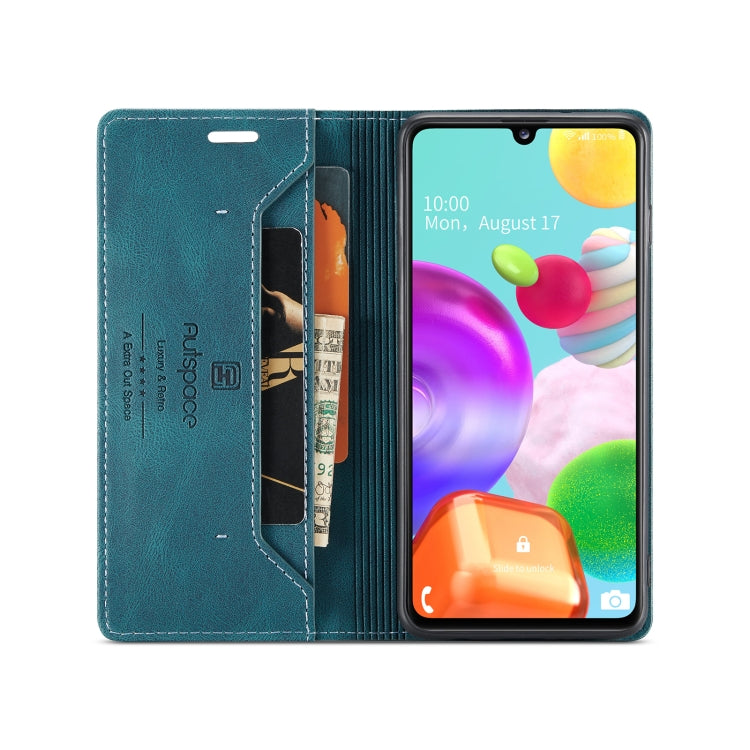 For Samsung Galaxy A41 AutSpace A01 Retro Skin-feel Crazy Horse Texture Horizontal Flip Leather Case with Holder & Card Slots & Wallet & RFID