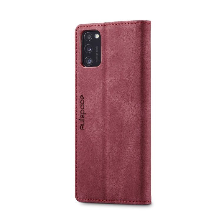 For Samsung Galaxy A41 AutSpace A01 Retro Skin-feel Crazy Horse Texture Horizontal Flip Leather Case with Holder & Card Slots & Wallet & RFID