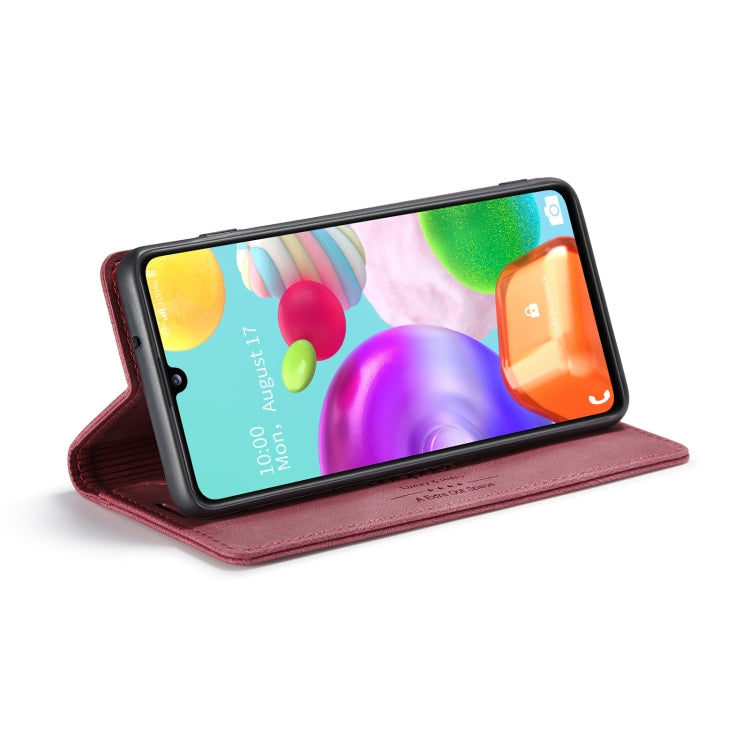 For Samsung Galaxy A41 AutSpace A01 Retro Skin-feel Crazy Horse Texture Horizontal Flip Leather Case with Holder & Card Slots & Wallet & RFID