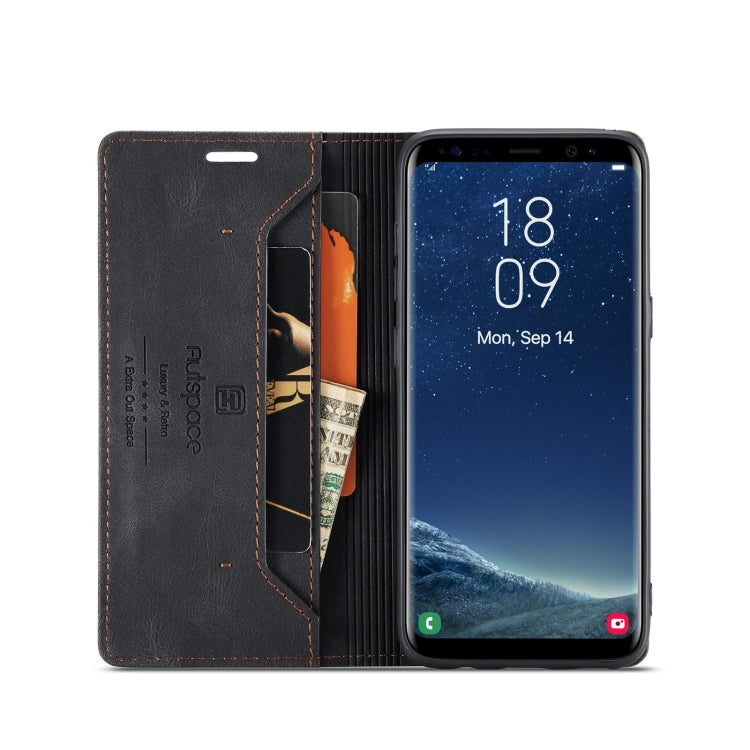 For Samsung Galaxy S8 AutSpace A01 Retro Skin-feel Crazy Horse Texture Horizontal Flip Leather Case with Holder & Card Slots & Wallet & RFID