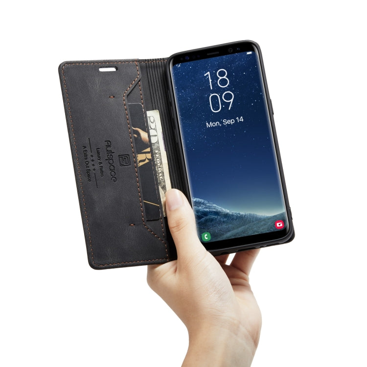 For Samsung Galaxy S8 AutSpace A01 Retro Skin-feel Crazy Horse Texture Horizontal Flip Leather Case with Holder & Card Slots & Wallet & RFID