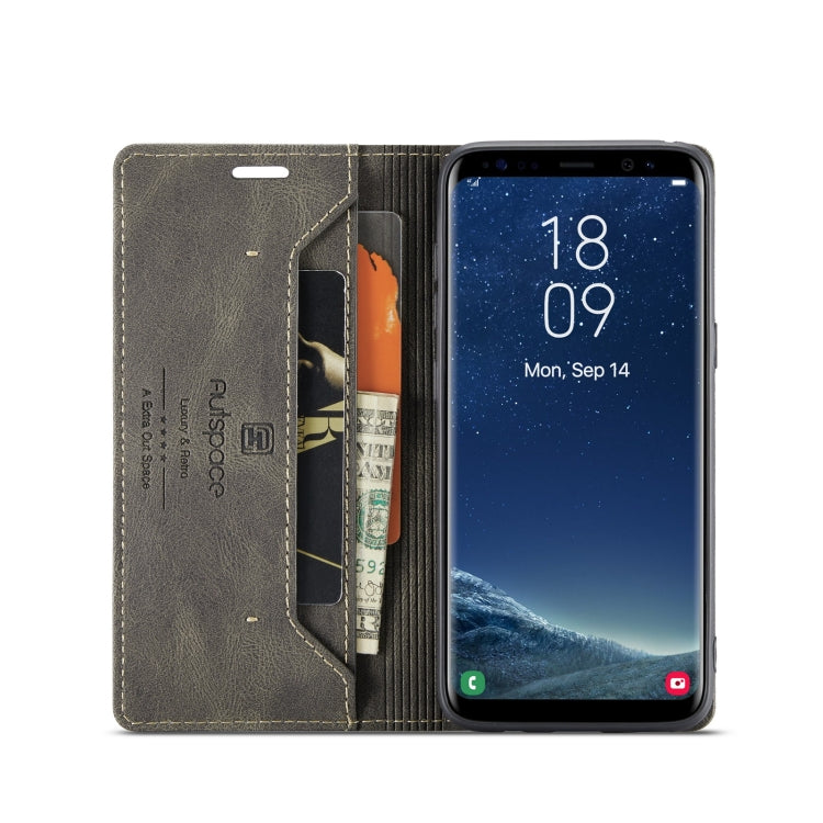 For Samsung Galaxy S8 AutSpace A01 Retro Skin-feel Crazy Horse Texture Horizontal Flip Leather Case with Holder & Card Slots & Wallet & RFID