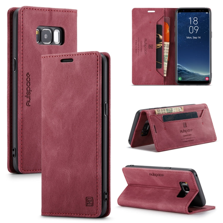 For Samsung Galaxy S8 AutSpace A01 Retro Skin-feel Crazy Horse Texture Horizontal Flip Leather Case with Holder & Card Slots & Wallet & RFID