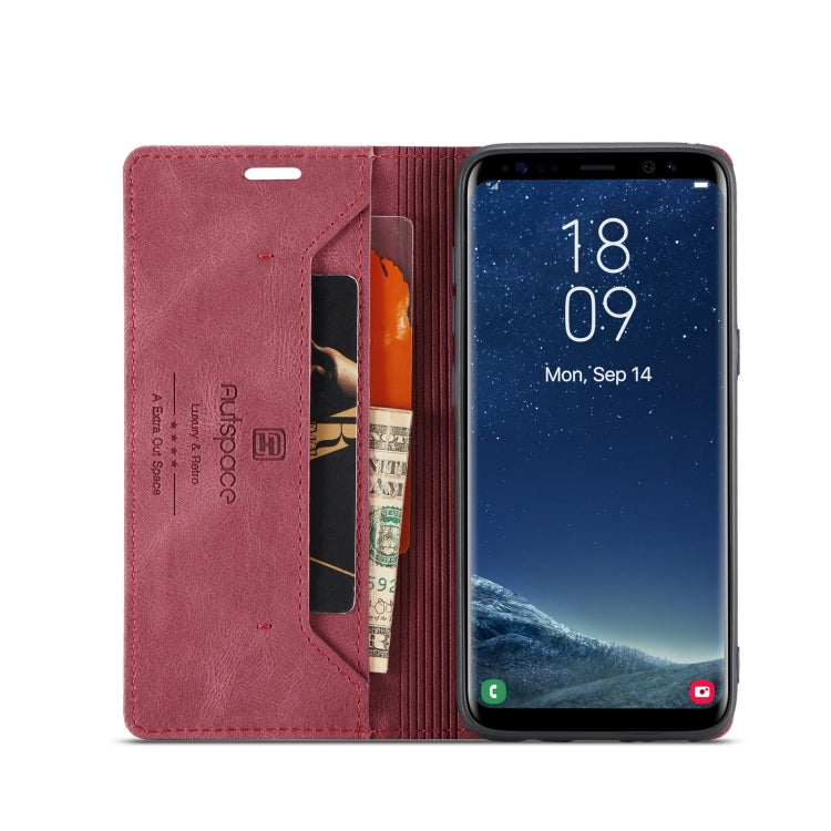 For Samsung Galaxy S8 AutSpace A01 Retro Skin-feel Crazy Horse Texture Horizontal Flip Leather Case with Holder & Card Slots & Wallet & RFID