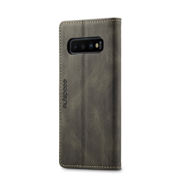 For Samsung Galaxy S10 AutSpace A01 Retro Skin-feel Crazy Horse Texture Horizontal Flip Leather Case with Holder & Card Slots & Wallet & RFID