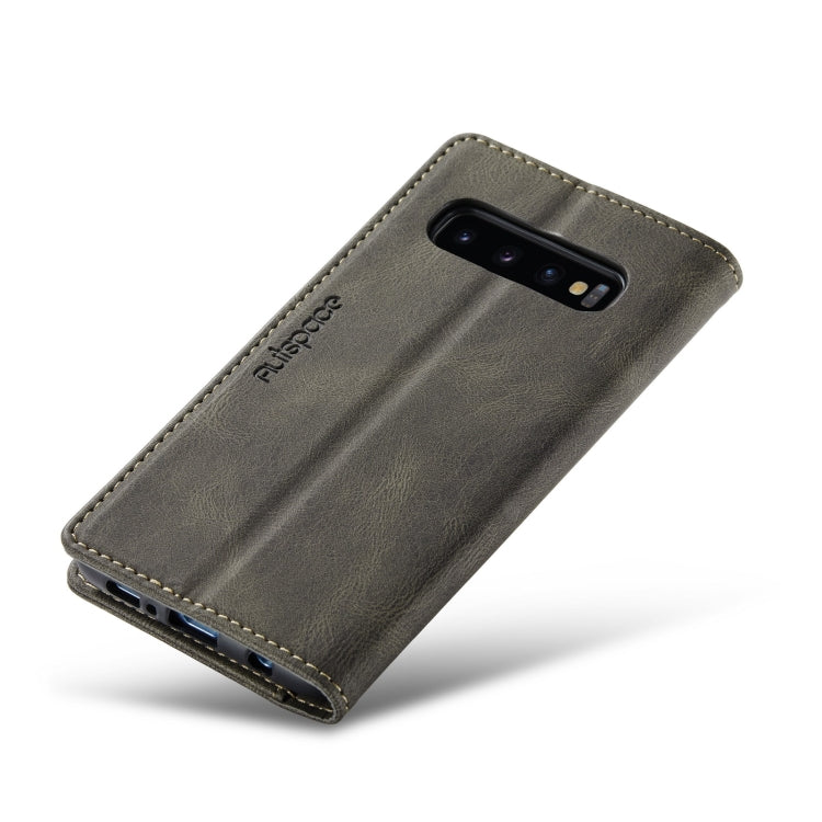For Samsung Galaxy S10 AutSpace A01 Retro Skin-feel Crazy Horse Texture Horizontal Flip Leather Case with Holder & Card Slots & Wallet & RFID