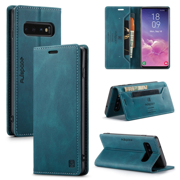 For Samsung Galaxy S10 AutSpace A01 Retro Skin-feel Crazy Horse Texture Horizontal Flip Leather Case with Holder & Card Slots & Wallet & RFID