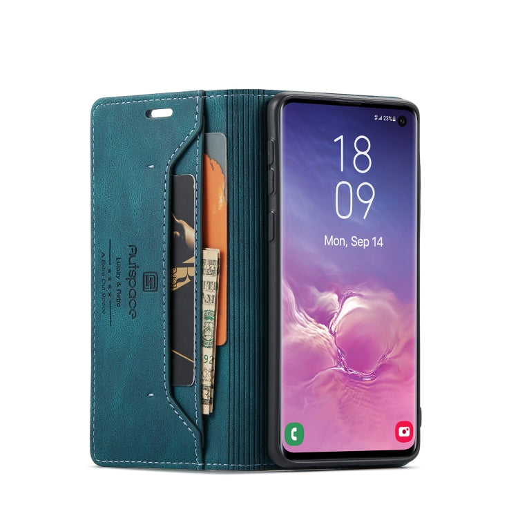 For Samsung Galaxy S10 AutSpace A01 Retro Skin-feel Crazy Horse Texture Horizontal Flip Leather Case with Holder & Card Slots & Wallet & RFID
