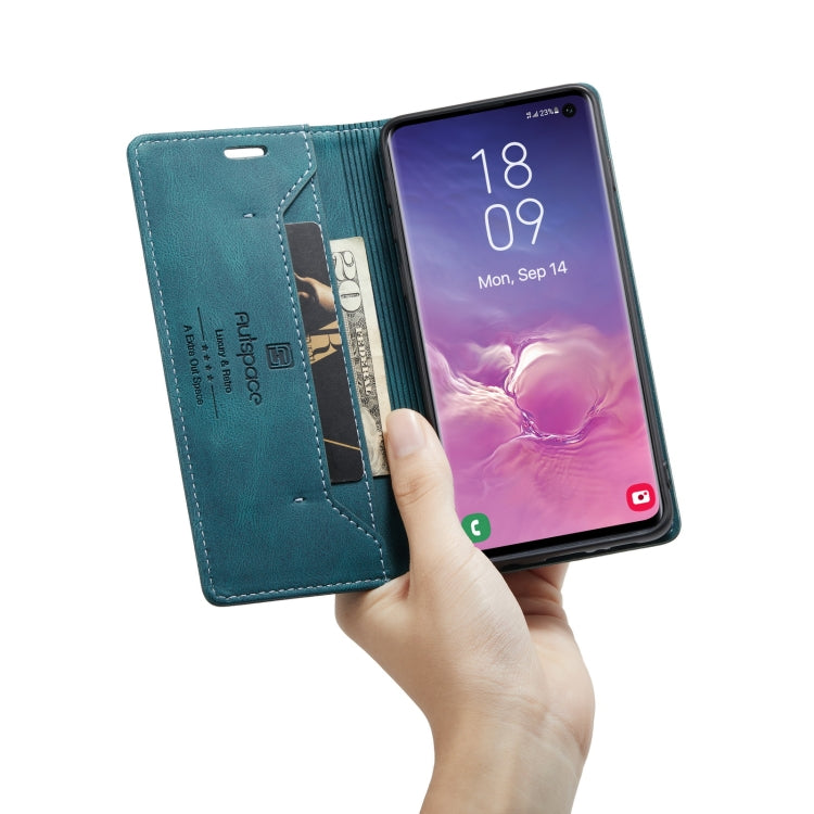 For Samsung Galaxy S10 AutSpace A01 Retro Skin-feel Crazy Horse Texture Horizontal Flip Leather Case with Holder & Card Slots & Wallet & RFID