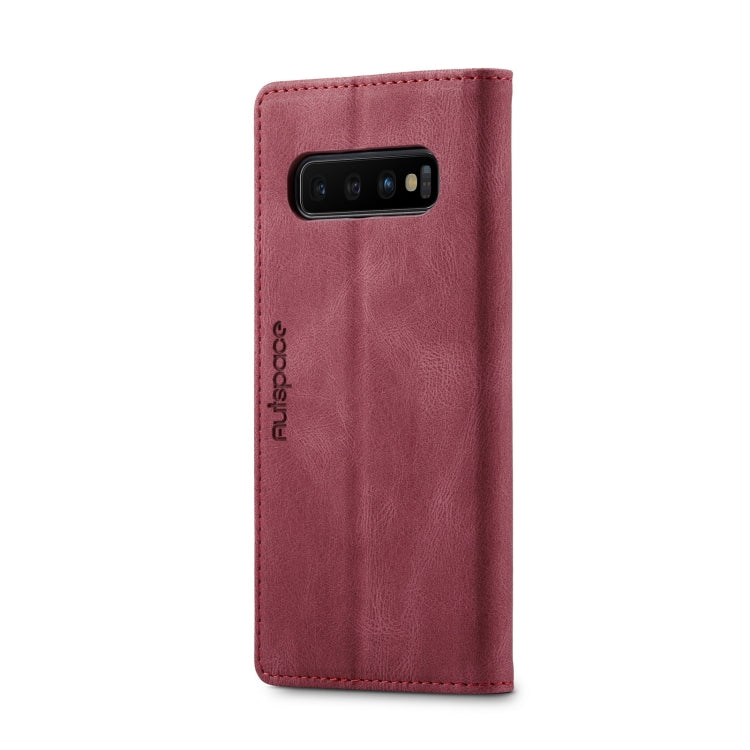 For Samsung Galaxy S10 AutSpace A01 Retro Skin-feel Crazy Horse Texture Horizontal Flip Leather Case with Holder & Card Slots & Wallet & RFID
