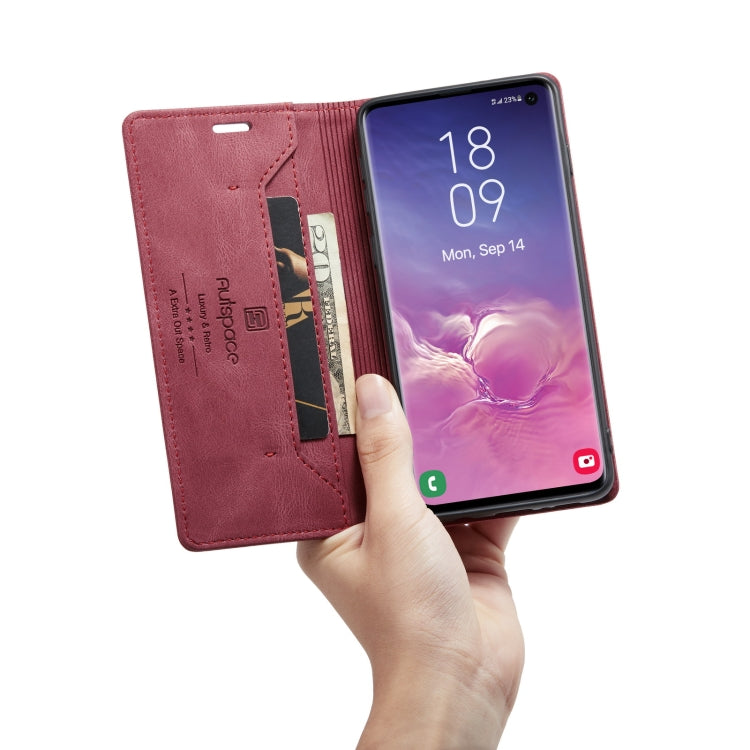 For Samsung Galaxy S10 AutSpace A01 Retro Skin-feel Crazy Horse Texture Horizontal Flip Leather Case with Holder & Card Slots & Wallet & RFID