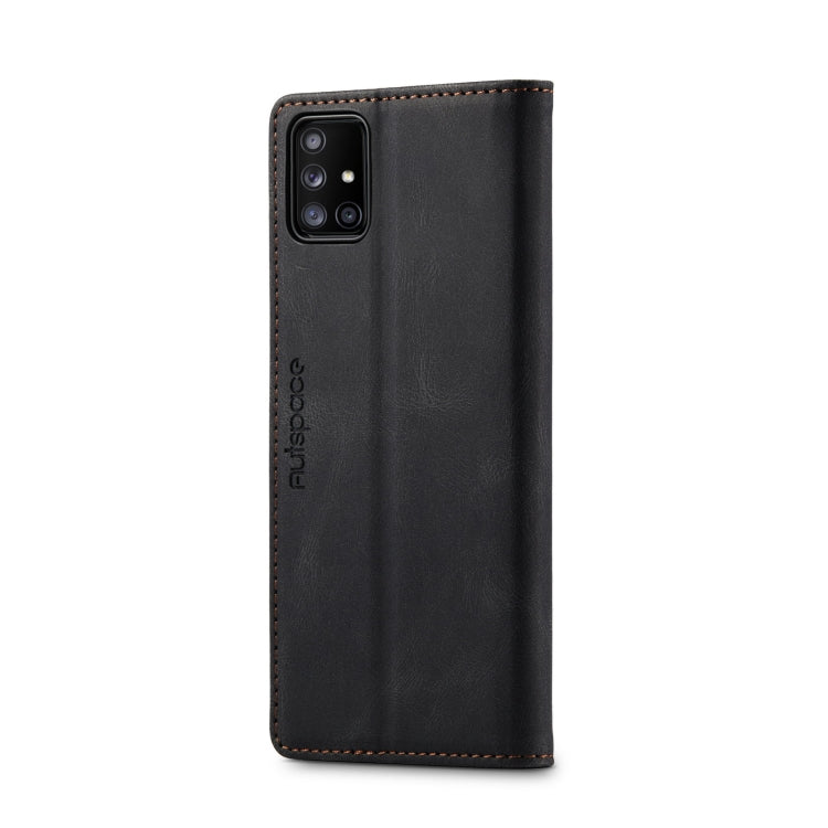 For Samsung Galaxy A71 AutSpace A01 Retro Skin-feel Crazy Horse Texture Horizontal Flip Leather Case with Holder & Card Slots & Wallet & RFID