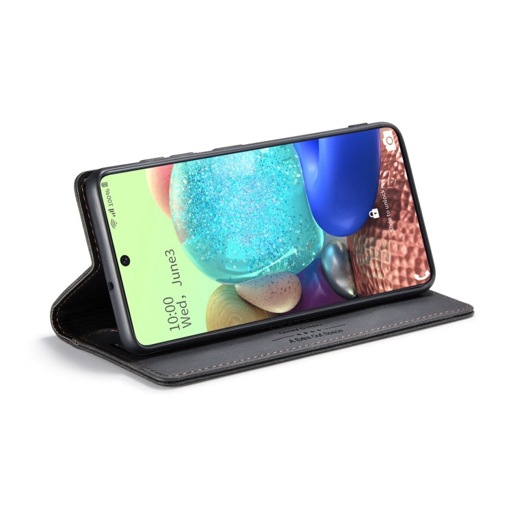 For Samsung Galaxy A71 AutSpace A01 Retro Skin-feel Crazy Horse Texture Horizontal Flip Leather Case with Holder & Card Slots & Wallet & RFID