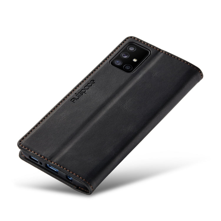 For Samsung Galaxy A71 AutSpace A01 Retro Skin-feel Crazy Horse Texture Horizontal Flip Leather Case with Holder & Card Slots & Wallet & RFID