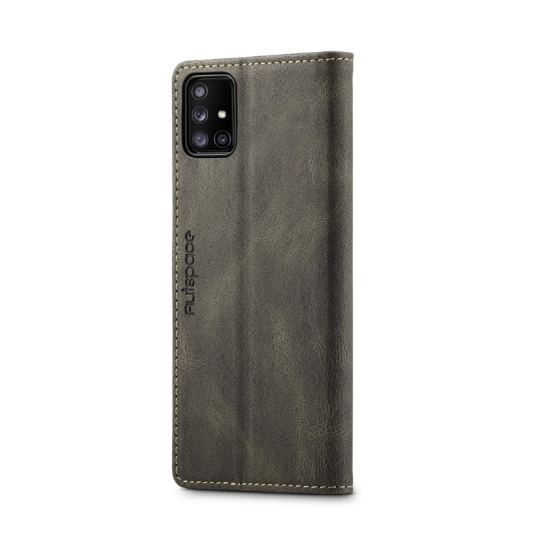 For Samsung Galaxy A71 AutSpace A01 Retro Skin-feel Crazy Horse Texture Horizontal Flip Leather Case with Holder & Card Slots & Wallet & RFID