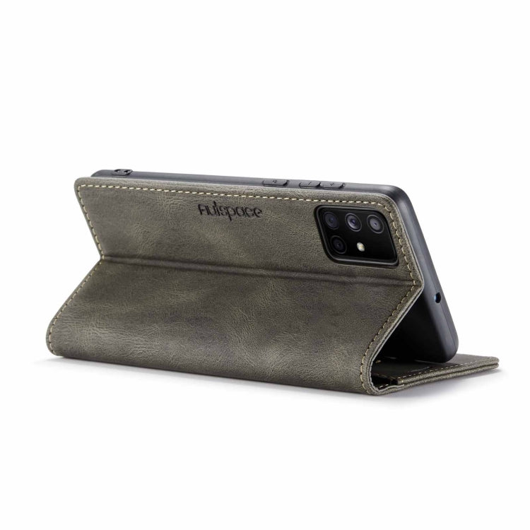 For Samsung Galaxy A71 AutSpace A01 Retro Skin-feel Crazy Horse Texture Horizontal Flip Leather Case with Holder & Card Slots & Wallet & RFID