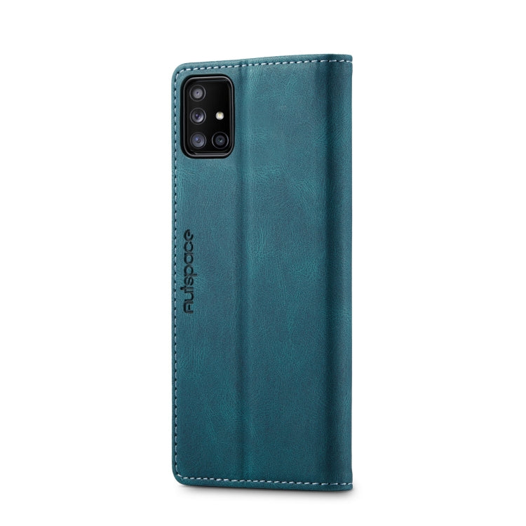 For Samsung Galaxy A71 AutSpace A01 Retro Skin-feel Crazy Horse Texture Horizontal Flip Leather Case with Holder & Card Slots & Wallet & RFID