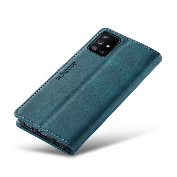For Samsung Galaxy A71 AutSpace A01 Retro Skin-feel Crazy Horse Texture Horizontal Flip Leather Case with Holder & Card Slots & Wallet & RFID