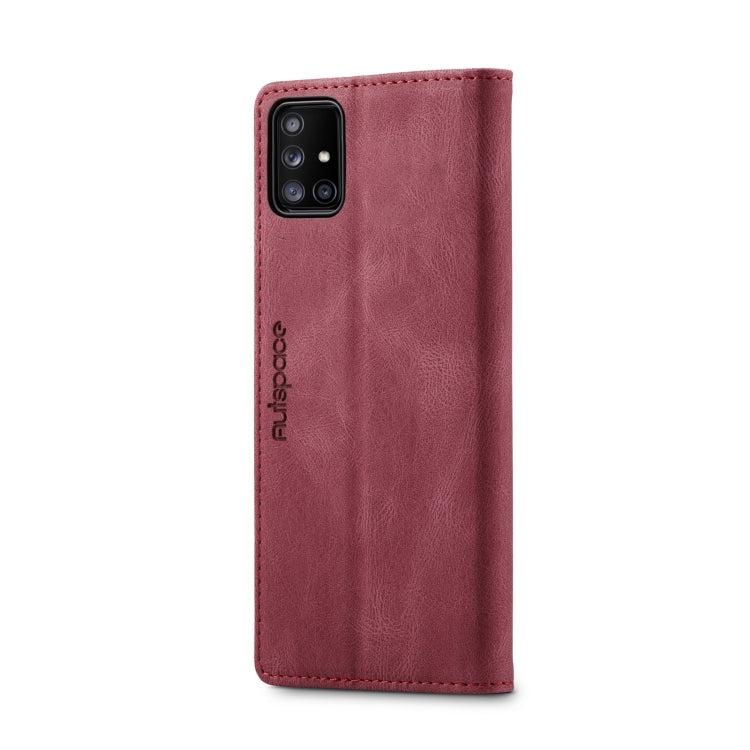 For Samsung Galaxy A71 AutSpace A01 Retro Skin-feel Crazy Horse Texture Horizontal Flip Leather Case with Holder & Card Slots & Wallet & RFID