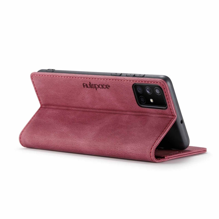 For Samsung Galaxy A71 AutSpace A01 Retro Skin-feel Crazy Horse Texture Horizontal Flip Leather Case with Holder & Card Slots & Wallet & RFID