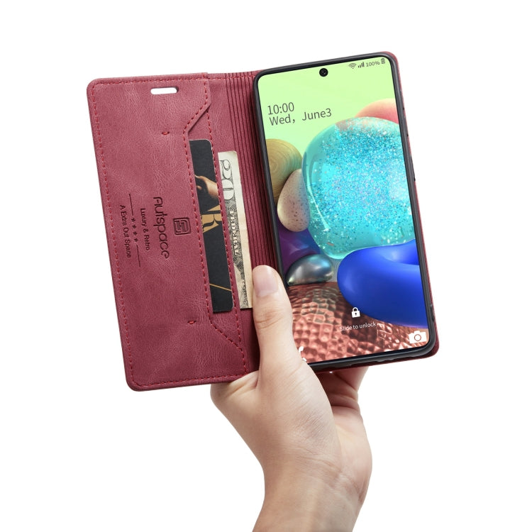 For Samsung Galaxy A71 AutSpace A01 Retro Skin-feel Crazy Horse Texture Horizontal Flip Leather Case with Holder & Card Slots & Wallet & RFID