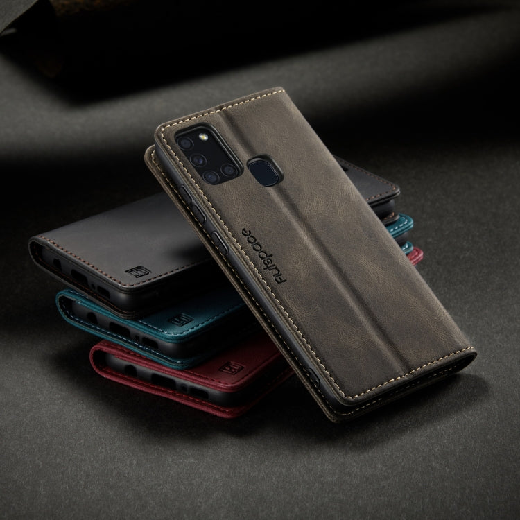 For Samsung Galaxy A71 AutSpace A01 Retro Skin-feel Crazy Horse Texture Horizontal Flip Leather Case with Holder & Card Slots & Wallet & RFID
