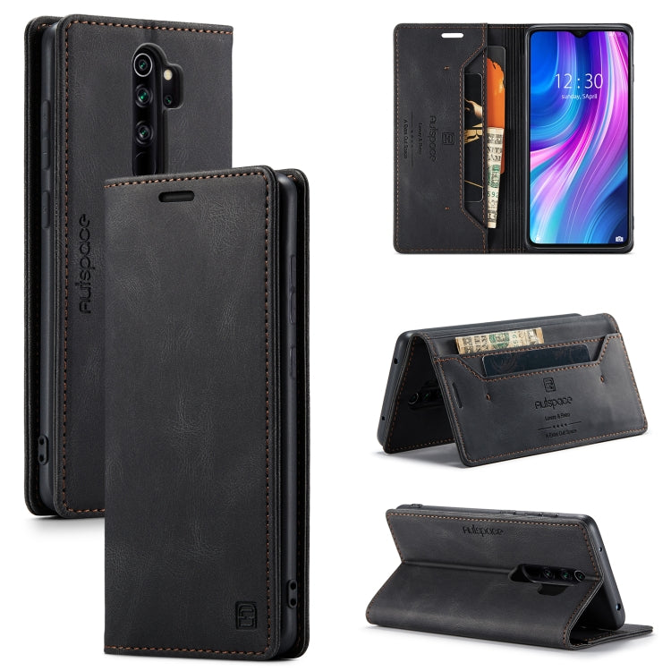 For Xiaomi Redmi Note 8 Pro AutSpace A01 Retro Skin-feel Crazy Horse Texture Horizontal Flip Leather Case with Holder & Card Slots & Wallet & RFID