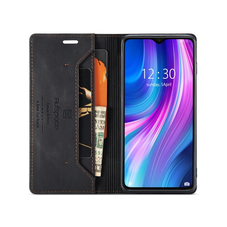 For Xiaomi Redmi Note 8 Pro AutSpace A01 Retro Skin-feel Crazy Horse Texture Horizontal Flip Leather Case with Holder & Card Slots & Wallet & RFID