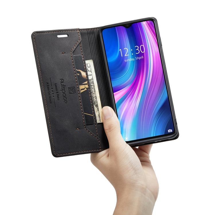 For Xiaomi Redmi Note 8 Pro AutSpace A01 Retro Skin-feel Crazy Horse Texture Horizontal Flip Leather Case with Holder & Card Slots & Wallet & RFID