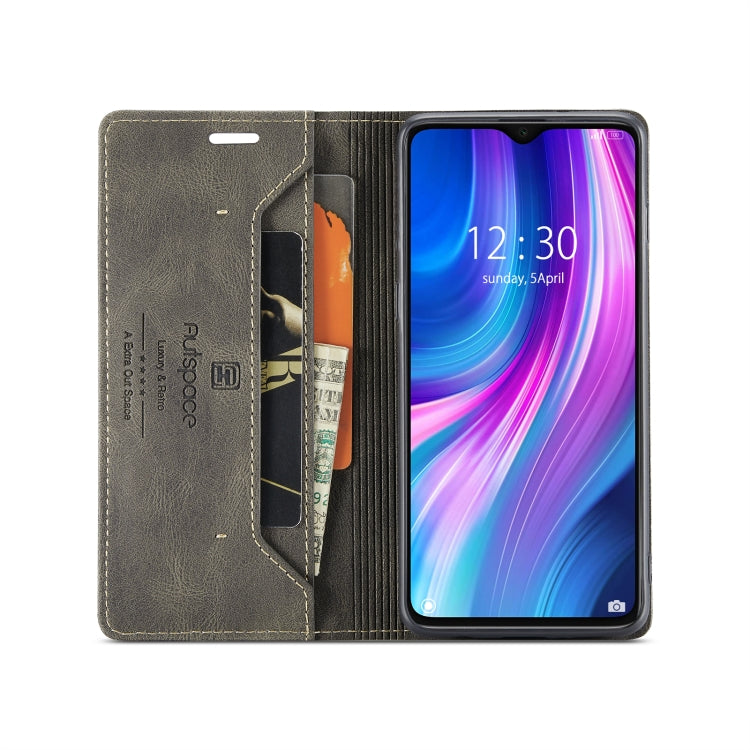 For Xiaomi Redmi Note 8 Pro AutSpace A01 Retro Skin-feel Crazy Horse Texture Horizontal Flip Leather Case with Holder & Card Slots & Wallet & RFID