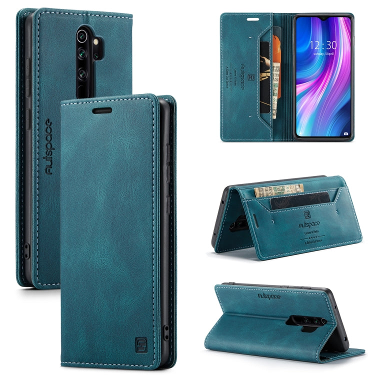 For Xiaomi Redmi Note 8 Pro AutSpace A01 Retro Skin-feel Crazy Horse Texture Horizontal Flip Leather Case with Holder & Card Slots & Wallet & RFID