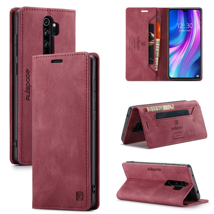 For Xiaomi Redmi Note 8 Pro AutSpace A01 Retro Skin-feel Crazy Horse Texture Horizontal Flip Leather Case with Holder & Card Slots & Wallet & RFID