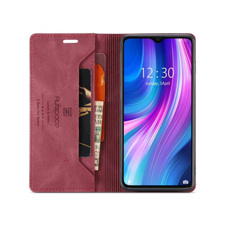 For Xiaomi Redmi Note 8 Pro AutSpace A01 Retro Skin-feel Crazy Horse Texture Horizontal Flip Leather Case with Holder & Card Slots & Wallet & RFID