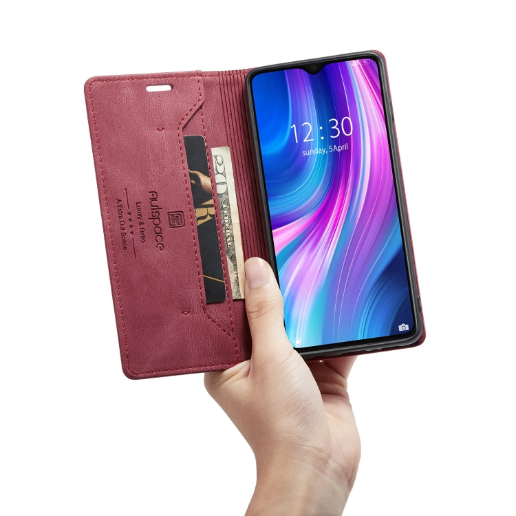 For Xiaomi Redmi Note 8 Pro AutSpace A01 Retro Skin-feel Crazy Horse Texture Horizontal Flip Leather Case with Holder & Card Slots & Wallet & RFID