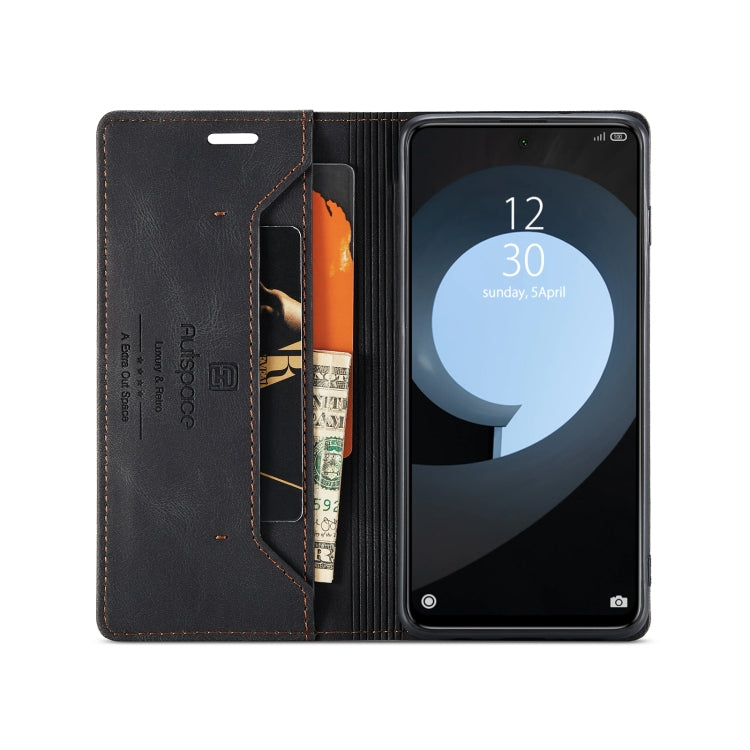 For Xiaomi Redmi Note 9s AutSpace A01 Retro Skin-feel Crazy Horse Texture Horizontal Flip Leather Case with Holder & Card Slots & Wallet & RFID