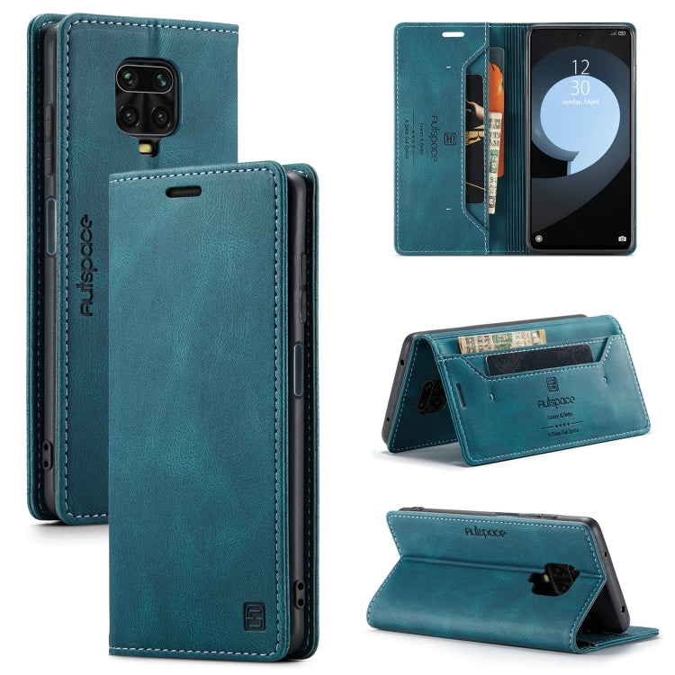 For Xiaomi Redmi Note 9s AutSpace A01 Retro Skin-feel Crazy Horse Texture Horizontal Flip Leather Case with Holder & Card Slots & Wallet & RFID