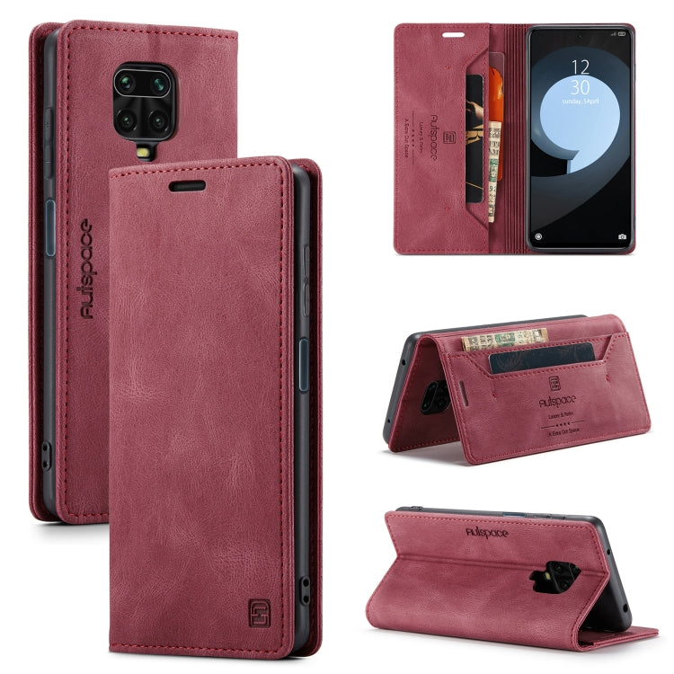 For Xiaomi Redmi Note 9s AutSpace A01 Retro Skin-feel Crazy Horse Texture Horizontal Flip Leather Case with Holder & Card Slots & Wallet & RFID