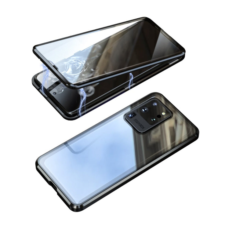 For Samsung Galaxy S20 Magnetic Metal Frame Double-sided Tempered Glass Case