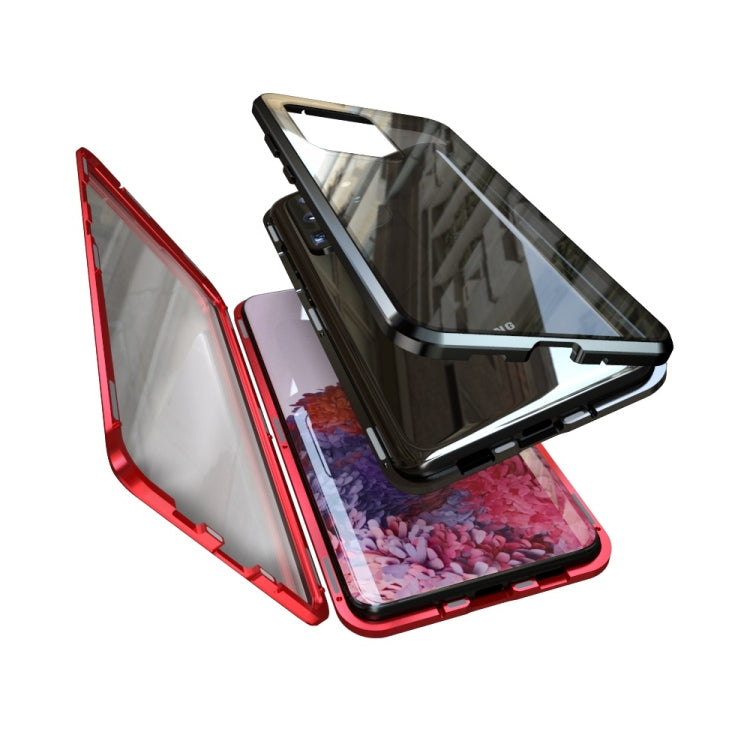 For Samsung Galaxy S20 Magnetic Metal Frame Double-sided Tempered Glass Case