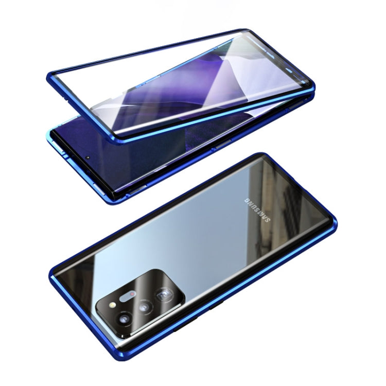 For Samsung Galaxy Note20 Ultra Magnetic Metal Frame Double-sided Tempered Glass Case