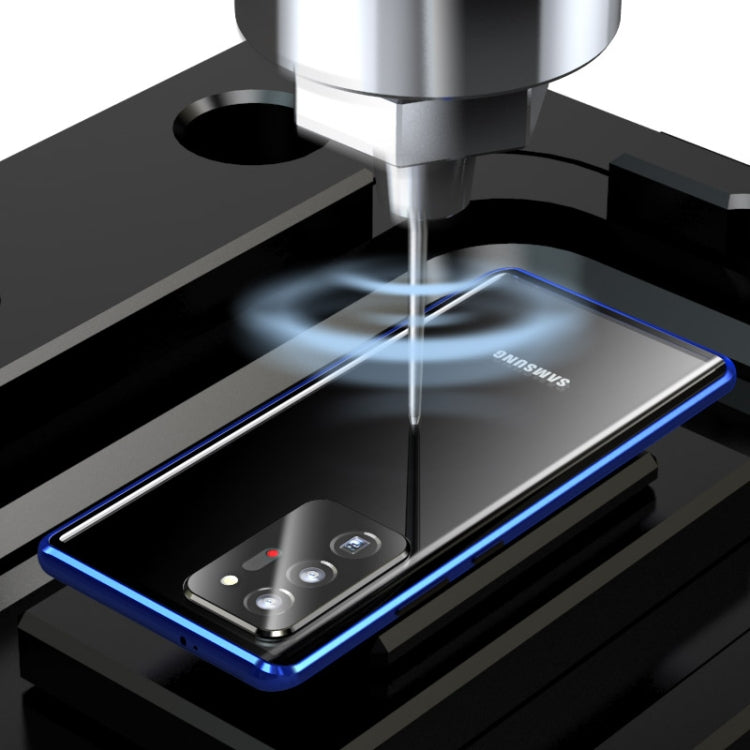 For Samsung Galaxy Note20 Ultra Magnetic Metal Frame Double-sided Tempered Glass Case