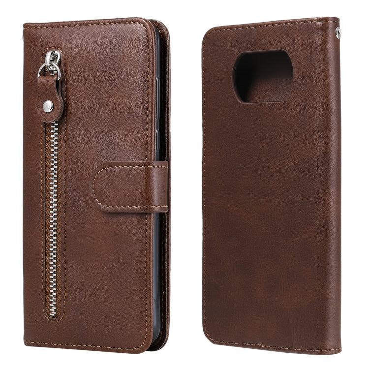 For Xiaomi Poco X3 NFC Fashion Calf Texture Zipper Horizontal Flip Leather Case with Stand & Card Slots & Wallet Function